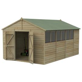 Forest Beckwood Shiplap 6 Windows Apex Shed - 10 x 15ft