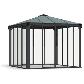 Palram Canopia Ledro 3000mm Square Grey Garden Gazebo