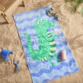 Argos Home Dino Wave Beach Towel - Blue