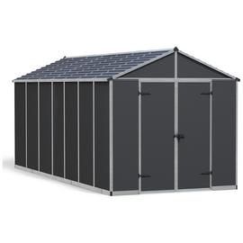 Palram Canopia Rubicon Plastic Grey Garden Shed - 8 x 17ft