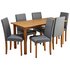 Argos Home Ashdon Solid Wood Dining Table & 6 Grey Chairs