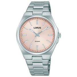 Lorus Stainless Steel Pale Pink Sunray Dial Bracelet Watch