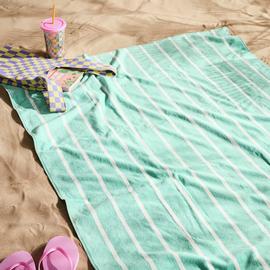 Habitat Aqua Stripe XL Beach Towel