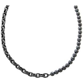 Armani Exchange Gunmetal and Hematite Chain Necklace