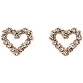 Ted Baker Rose Gold Plated Crystal Halo Heart Stud Earrings