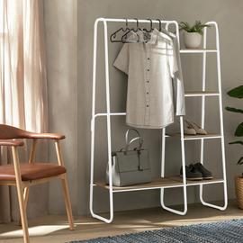 Argos Home Ryan Clothes Rail with Shelves - White