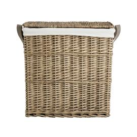 Argos Home 2 Compartment Willow Laundry Basket - Grey