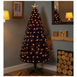 Premier Decorations 5ft Fibre Optic Christmas Tree - Black