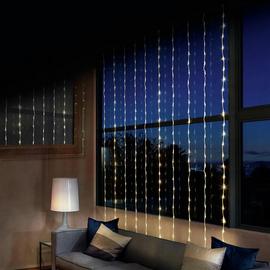 Premier Decorations 10m LED Waterfall Curtain Lights - White
