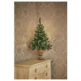 Premier Decorations 3ft Pre lit Flocked Table Christmas Tree