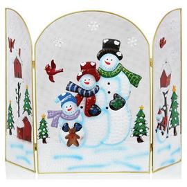 Premier Decorations 63cm Snowman Fireguard - Multicoloured