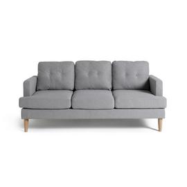 Argos Home Joshua 3 Seater Fabric Sofa - Light Grey