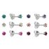 Revere Sterling Silver Crystal Set of 6 Stud Earrings 