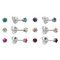 Revere Sterling Silver Crystal Set of 6 Stud Earrings 