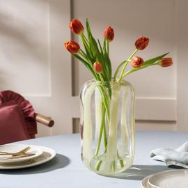 Habitat Art Glass Stripe Vase - Yellow