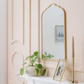 Argos Home Gold Curved Wall Mirror - 60x40cm