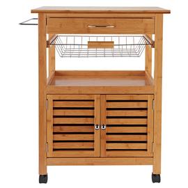 Argos Home Wood Effect Top Trolley with Basket