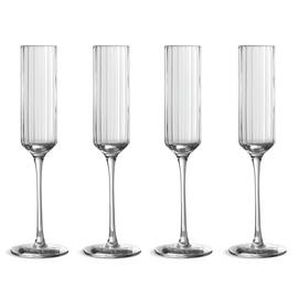Habitat Wide Ribbed Set of 4 Champagne Flute