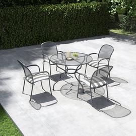 Pacific Carlo 4 Seater Metal Patio Set with Cushions - Grey