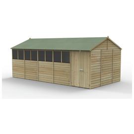 Forest Beckwood Shiplap 8 Windows Reverse Apex Shed 20x10ft