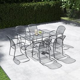 Pacific Carlo 6 Seater Metal Patio Set - Grey