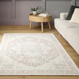 Habitat Vintage Effect Neutral Flatweave Rug - 160x230cm