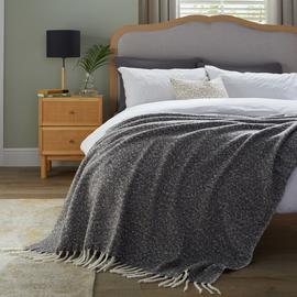 Habitat Faux Mohair Throw - Charcoal - 150x200cm