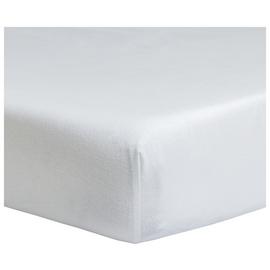 Home Essentials Brushed Cotton White Fitted Sheet - Double