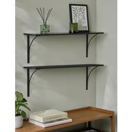 Habitat Set of 2 Bracket Shelves - Black