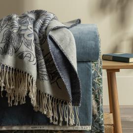 Habitat x Morris & Co. Tulip Toile Woven Throw - Navy
