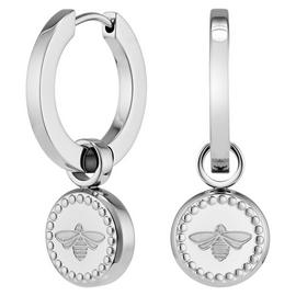 Olivia Burton Stainless Steel Bee Charm Hoop Earrings