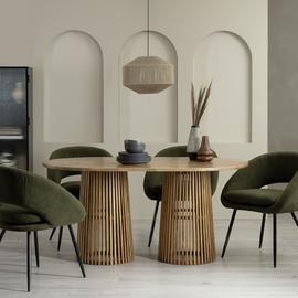 Habitat Jericho Solid Wood 6 Seater Dining Table - Natural