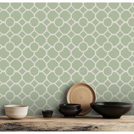 RHS Star Trellis Sage Wallpaper