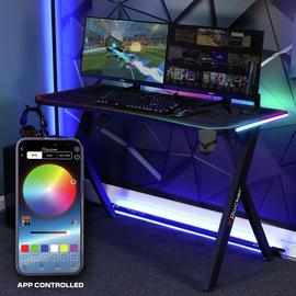 X Rocker Lumio RGB Gaming Desk with App Control - Black