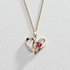 Moon & Back Silver Ruby Heart Nan Pendant Necklace