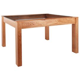 Argos Home Square Solid Wood & Glass Coffee Table-Oak Effect