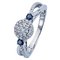 Revere 9ct White Gold Sapphire and 0.33ct Diamond Halo Ring