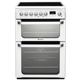Hotpoint HUE61PS 60cm Double Oven Electric Cooker - White