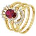 Revere 9ct Yellow Gold Ruby & Diamond Bridal Ring Set