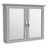 Collection New Tongue and Groove Mirrored Wall Cabinet -Grey