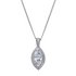 Revere Platinum Plated Silver Halo Pendant 18 Inch Necklace