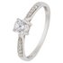 Revere 9ct White Gold CZ Solitaire and CZ Shoulder Ring