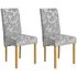 Argos Home Pair of Fabric Skirted Chairs - Grey Damask