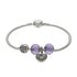 Moon & Back Sterling Silver Purple Made Up Charm Bracelet