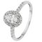Revere 9ct White Gold Cubic Zirconia Oval Halo Ring