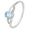 Revere 9ct White Gold Blue Topaz and Diamond Twist Ring
