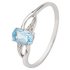 Revere 9ct White Gold Blue Topaz and Diamond Twist Ring