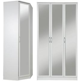 Argos Home Cheval Corner & 3 Door Mirror Wardrobe Set