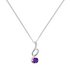 Revere Silver Amethyst Twist Pendant 18inch Necklace
