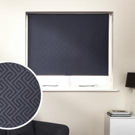 Argos Home Geometric Blackout Navy Roller Blind